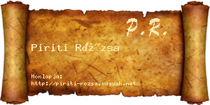 Piriti Rózsa névjegykártya