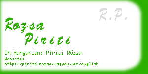 rozsa piriti business card