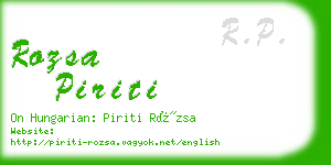 rozsa piriti business card
